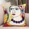 Soft Cotton Throw Pillow Covers Abstract Art Embroidery Square Cushion Cover Outdoor Balcony Pillow Cases for for Sofa Living Room and Bed 18 x 18 Inch (Pattern-2)